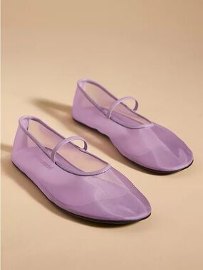 (NWT) Jeffrey Campbell Swan-Lake Mesh Mary Jane Ballet Flats in lilac - sz 8